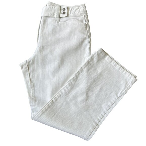 Talbots Womens 12P Winter White Boot Cut Gentle Stretch Pants Clean Girl  Jeans - Picture 3 of 13